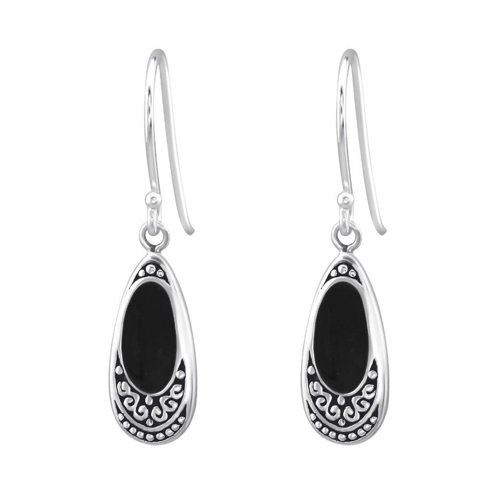 Sterling Silver Bali Teardrop Dangle Earrings​